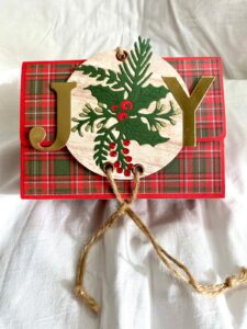 contenitore natalizio chiuso porta carte, dolcetti e tisane