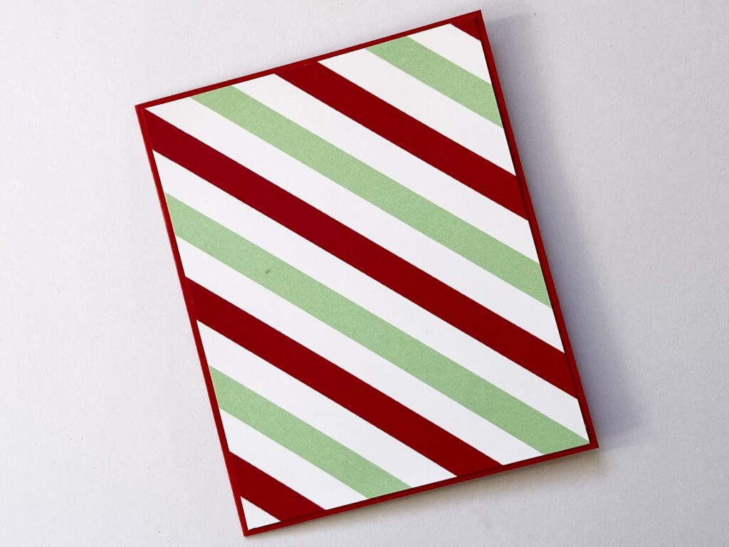 Spinner crad natalizia: cartoncino fantasia incollato su cartoncino rosso