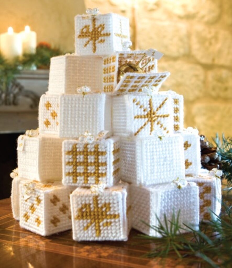 calendario dell'avvento in plastic canvas