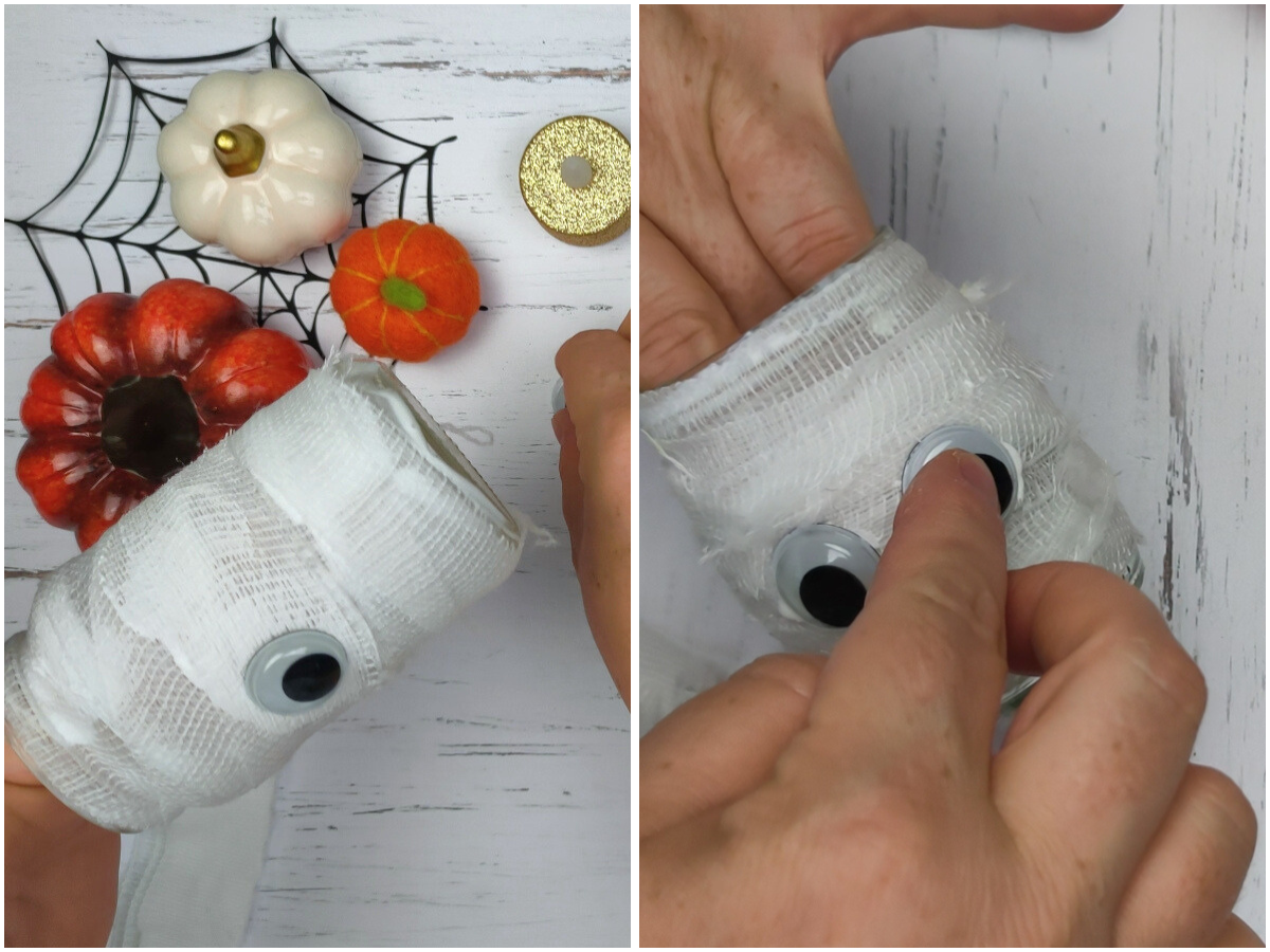 step 2 per realizzare barattoli a tema halloween