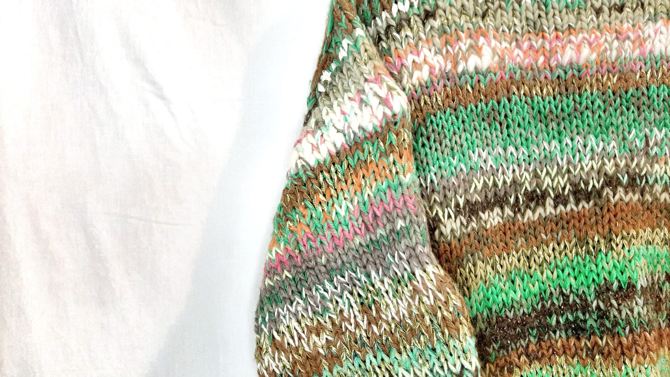 Simone Villa maglione verde marl knitting