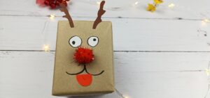 Tutorial pacchetto regalo di Natale a forma di renna